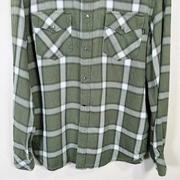 Diesel Checked Green Snap Button Shirt - Picture 4 of 16